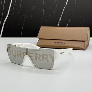 NEW BURBERRY BE4291 3007/H WHITE UNISEX SHIELD SUNGLASSES BURBERRY